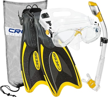Cressi Marea + Supernova Dry + Palau Set, Clear/Yellow, M/L