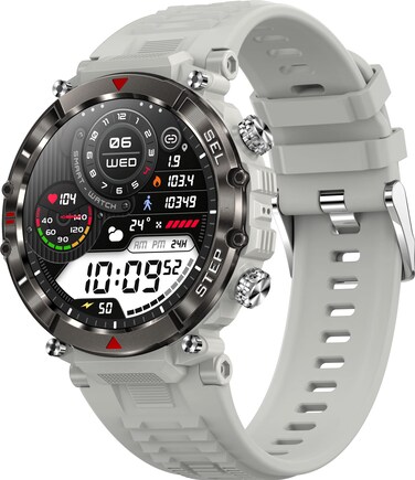 LogHog Military Smart Watches for Men Women Heart Rate Monitor Waterproof 2023 Rugged Watch Blood Pressure Bluetooth Call GPS Tracking for Samsung Android iPhone Outdoor Sports Fitness