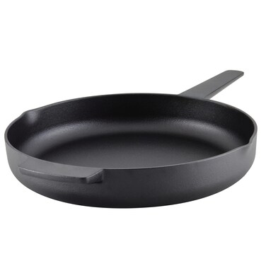 KitchenAid 48395 Seasoned Cast Iron Frying Pan/Skillet, 12 Inch - Black