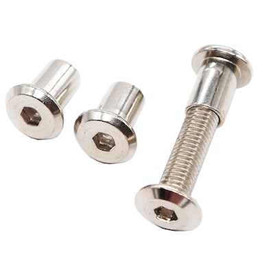 binifiMux 10-Set M8x30mm Rivet Countersunk Hex Socket Cap Bolts and Hex Head Barrel Nuts for Furnitures Cribs Chairs, Nickel Plated
