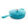 Chantal Cast Iron Skillet Saut&Atilde;&copy; Pan with Lid, 4 qt, US Formulated Premium Enamel, Sea Blue