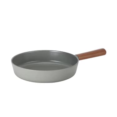 Neoflam FIKA Kitchen Nonstick 9.5-Inch Stir Fry Chef Pan with Wood Handle, Healthy Cooking Ceramic Coating Skillet, Gray Color, Made in Korea (24cm Frying Pan)