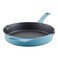 Rachael Ray NITRO Cast Iron Fryin Pan/Skillet with Helper Handle and Pour Spouts, 12 Inch - Agave Blue