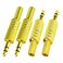 Sairps +3.5mm/1/8 Audio Jack Stereo Male Plug Cable Connector w/Spring Coax Cable Headphone Jack Adapter-4 Pack
