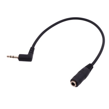 Cherjoury Gold Plated 2.5mm Male to 1/8 inch 3.5mm Female Stereo Audio Jack Adapter Cable Straight/Right Angle Connector,Audio Cable, 19cm, Elbow