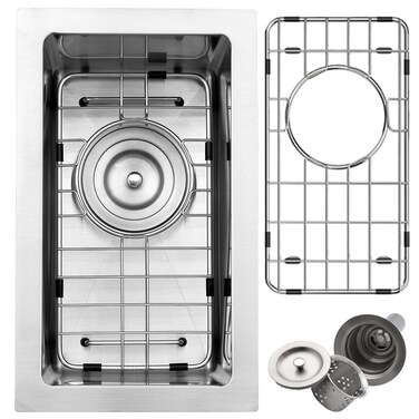 9 Inch Small Stainless Steel Bar Sink Undermount, Swift Horse 9x15 Inch 16Gauge Stainless Steel Undermount Small Kitchen Bar Sinks Outdoor Sink