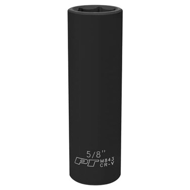 Performance Tool M843 1/2 Drive Impact Socket, 5/8 - Chrome Vanadium, 6 Point Deep Steel Socket for Heavy Duty Automotive and DIY Applications