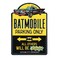 DC Comics Batman Batmobile Parking Only Embossed Metal Sign - Vintage Batman Sign for Bedroom, Man Cave or Garage