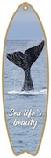 SJT ENTERPRISES, INC. Whale Tail - Sea Life's Beauty 5" x 16" Surfboard Wood Plaque Sign (01761)
