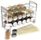 Deco Brothers Spice Rack Stand holder with 18 Bottles and 48 Labels, Chrome
