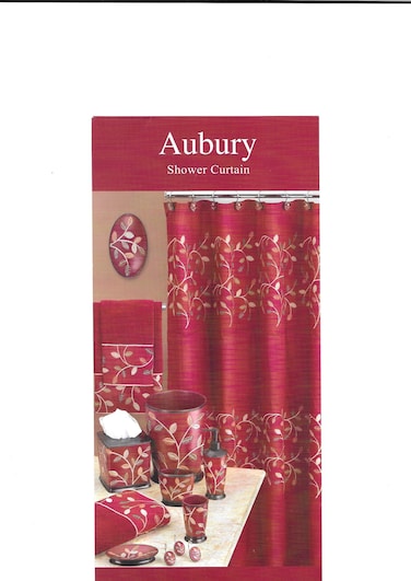 Popular Bath Aubery Shower Curtain, Burgundy 72.00" x 70.00