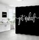 ElizaBath Trendy Shower Curtain White Waffle Funny Words Get Naked on Black Background Durable Waterproof Interesting Cute Bath Curtain with Hooks