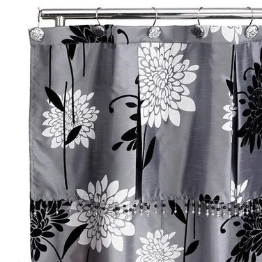 Popular Home The Erica Collection W-ATT VAL Shower Curtain, 70 by 72", Grey