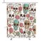 TheBlackSpot Floral Sugar Skull Shower Curtain Sets Halloween Bath Curtains Decor Sets Grommet with Hooks 72 x 72 inches