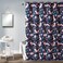 Lush Decor Pixie Fox Shower Curtain, 72" W x 72" L, Navy &amp; Pink - Whimsical Floral &amp; Fox Pattern - Fun Kids Shower Curtain - Woodland Kids Bathroom Decor