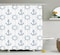 Ambesonne Ships Wheel Shower Curtain, Anchors and Steering Wheels Pattern Pirates Sailors Marine Themed Print, Cloth Fabric Bathroom Decor Set with Hooks, 69&quot; W x 70&quot; L, Night Blue