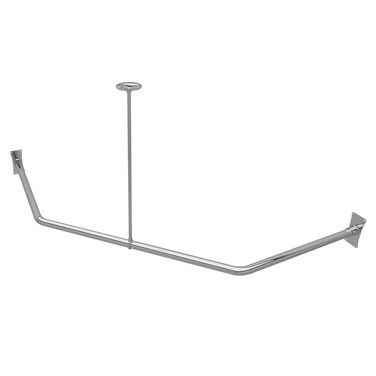Naiture Neo-Angle Shower Curtain Rod Stainless Steel with Ceiling Support, 18-1/2" X 26" X 18-1/2", Chrome Finish