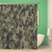 rouihot Bathroom Shower Curtain Green Camouflage Woodland Camo Brown Pattern Army Camoflage Hunting Polyester Fabric 60x72 inches Waterproof Bath Curtain Set with Hooks
