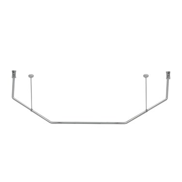 Naiture Neo-Angle Enclosed Shower Curtain Rod, 72'' X 36'' Stainless Steel, Chrome Finish