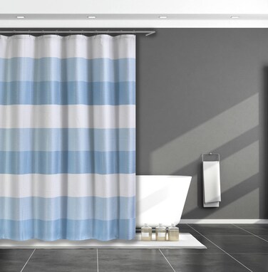 Duck River Capricia Shower Curtain 70 in. W x 70 in. L in Aqua Blue