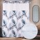 Ecoehoe Long 71x79 Fabric No Hooks Shower Curtain with Polyester Snap-in Liner &acirc;&euro;&ldquo;100% Waterproof Machine Washable Top See Through Mesh Window Blue