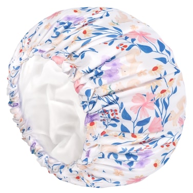 Aquior Shower Caps, Double Layer Waterproof Shower Cap for Women, Reusable Large Shower Cap for all Hair Lengths with EVA Lining, Soft Bath Shower Caps