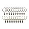 Curtain Clips with Rings 3 inch Interior Diameter,Easy to Open and Close,Loose Leaf Binder Rings,Movable Clasp Suitable Fixed Pole Shower Curtain Rings/Strong Hooks Set Silver (20)
