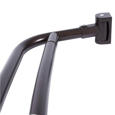 Double Curved Shower Rod, Metal Construction, Adjustable Between 44 to 70 Inches, Aluminum Rods and Zinc Mounting Hardware, Quality Modern Bathware, Oil Rubbed Bronze Finish