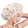 Aquior Shower Cap for Women, Reusable Shower Caps Double Layer Waterproof Womens Girls Adult Hair Cap for all Hair Lengths with EVA Lining, Soft Shower Caps for Long Thick Hair