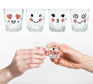 ADDY &amp; PLUSY Korean Lovely Soju Shot Glasses 4pcs