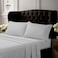 Tribeca Living Twin Bed Sheet Set, Crisp and Smooth Egyptian Cotton Percale Solid Sheets and Pillowcase Set, Extra Deep Pocket, 350 Thread Count, 3-Piece Luxury Bedding, White