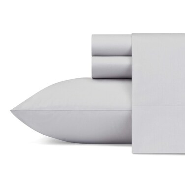 Nautica - Full Sheet Set, Cotton Percale Bedding Set, Crisp &amp; Cool, Lightweight &amp; Breathable, Dorm Room Essentials (Sailing Grey, Full)