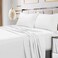 Tribeca Living Bed Soft Egyptian Cotton Sateen Solid Sheets and Pillowcase Set, Deep Pocket, 600 Thread Count, Queen, White