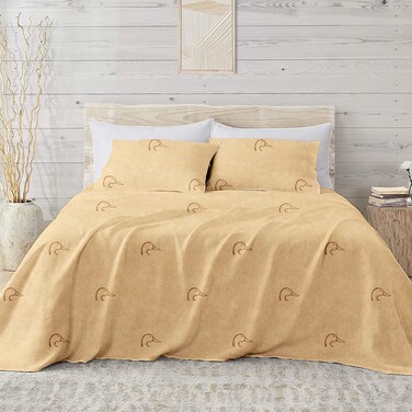 Boston Linen Company Ducks Unlimited DU Plaid Polycotton Percale Weave Twin Size 3 Pcs Bed Sheet Set Super Soft Fitted, Flat Bedding Sheets &amp; Pillowcases