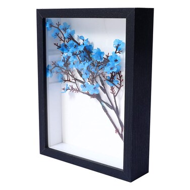 KAPIX Shadow Box 6x8 Picture Frame with HD Plexiglass Deep Wood Memory Box Display case for Flowers,Ticket,Memorabilia,Keepsake,Medal,Art and Photos,Black