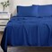 Superior Modal from Beechwood 300 Thread Bed Sheet Set, 1 Elastic Deep Pocket Fitted Sheet, 1 Flat Sheet, 2 Pillowcases, Soft Cool Sheets, Sateen Weave, Bedding Essentials, Full, Navy Blue