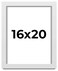 16x20 Shadow Box White Solid Pine Wood Display Frame with Acid-Free Backing UV Acrylic &amp; Hanging Hardware with 0.75" Usable Depth and 0.75" Frame Moulding Width