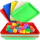 10 PCS Multicolor Plastic Art Trays,Activity Plastic Tray,Serving Tray for Art and Crafts,Painting,Beads,Organizing Supply(5 Color)