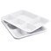 Divided Plates Melamine 5-Compartment White Serving Tray, 13.3 x 10.83 inches, 3 PCS, PFW-1331083-03