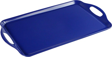 Calypso Basics by Reston Lloyd Melamine Rectangular Serving/Ottoman Tray with Handles