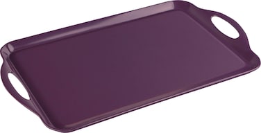 Reston Lloyd Calypso Basics Melamine Serving/Ottoman Handles, Rectangular Tray, Plum