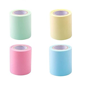 Sourcemall Full Adhesive Roll Sticky Notes, Self-Stick Notes,Width x Length 2 x 300 Inches, 4 Rolls/Pack (Four Colors)