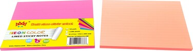 4A Sticky Notes,6 x 8 Inches,Large Size,Neon Red&amp;Pink,Lined,Self-Stick Notes,100 Sheets/Pad,2 Pads/Pack,4A 608x2-N-L-RP