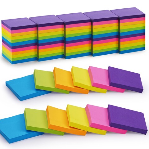 Sticky Notes Bulk, Woswel Sticky Notes 3 x 3 in, 60 Pads, 85 Sheets/Pad, 6 Bright Colors Sticky Notes, Self-Stick Notes, Easy to Post for Home Office School