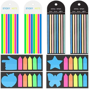 1040pcs Highlighter Tape, Transparent Sticky Long Page Markers Tabs, Self-Stick Notes Memo Pads Super Sticky Note Pads for Reminders Meeting Office Home School Supplies, Strong Adhesive