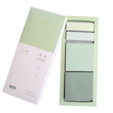 Green Lined Sticky Notes Set, 240 Sheets Pastel Sticky Note Pads, Self-Stick Index Tabs Cute Memo Notepads for School, Office and Home