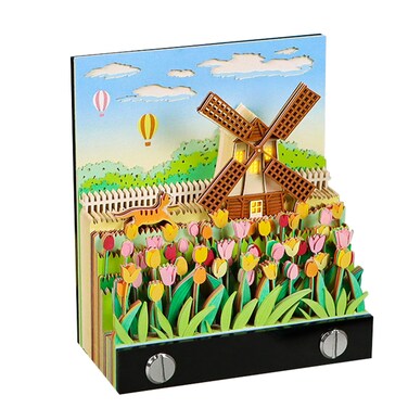 3D Memo Pad Magic Castle with Light, Rip Away Paper Carving Art Notepad, Non-Sticky DIY Note Pad Cubes Note Cards Stickers Post Notes for Office/Home, Creative Gift