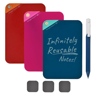Boogie Board VersaNotes Expansion Pack, Reusable Dry-Erase and Sticky Note Alternative 3-Pack for Home and Office, Includes 3 Sticky Notes with 4x4&acirc;&euro; Writing Surface, and Instant Erase