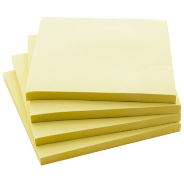 BAZIC Sticky Notes 3x3 Canary Yellow Post Stickies Self Stick Note, Colorful Adhesive Memo Pads, Clean Removal Recyclable (200 Sheets/Pack), 1-Pack
