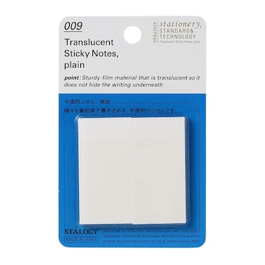 STALOGY S3031 Translucent Sticky Notes, Plain, 1.0 inch (25 mm) Width